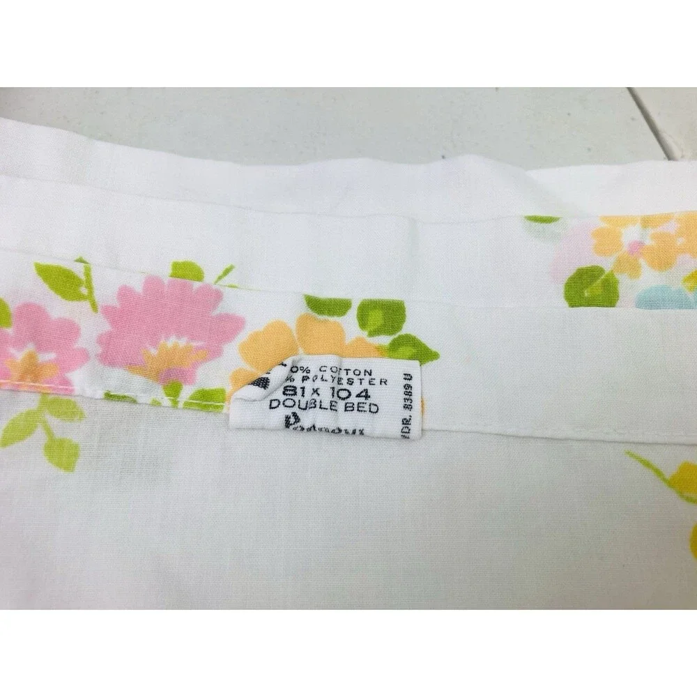 Vintage JCPenney Fashion Manor Sheet Set Floral Double Size Cottage Core 60s 70s